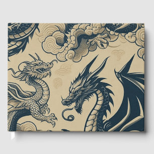 Fantasy Antiqued Dragons Gästböcker