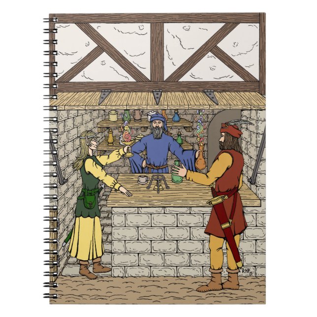 Fantasy Apothecary Shop Anteckningsbok Med Spiral (Framsidan)