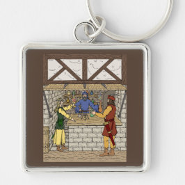 Fantasy Apothecary Shop Fyrkantig Silverfärgad Nyckelring