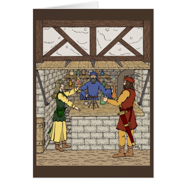 Fantasy Apothecary Shop Hälsningskort (Framsidan)