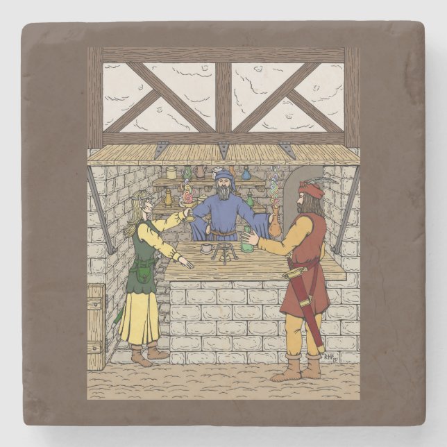 Fantasy Apothecary Shop Underlägg Sten (Framsidan)