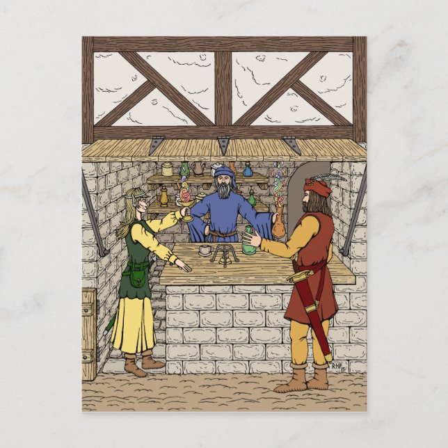 Fantasy Apothecary Shop Vykort (Framsida)