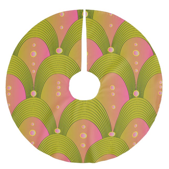 Fantasy Arcs Pärlor Rosa Grönt Julgransmatta Borstad Polyester (Framsidan)