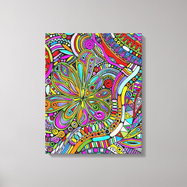 Fantasy Art - Abstrakt Flowers 1 Canvastryck (Framsida)