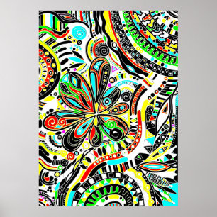 Fantasy Art - Abstrakt Flowers 3 Poster