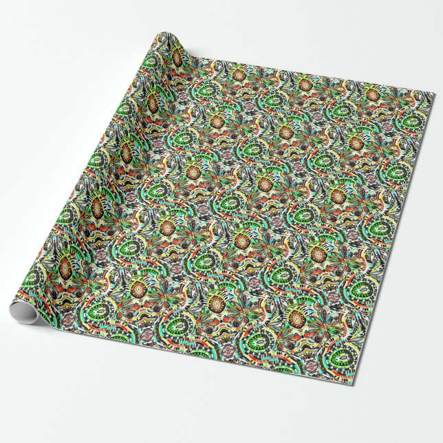 Fantasy Art - Abstrakt Flowers 3 Presentpapper (Utrullad)