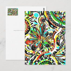 Fantasy Art - Abstrakt Flowers 3 Vykort