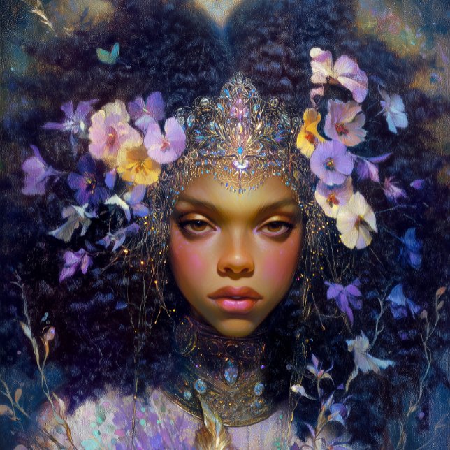 Fantasy Art Black Girl Black Queen Goddess Poster (Skapare uppladdad)