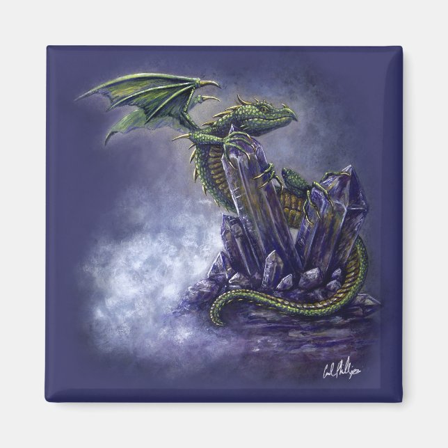 Fantasy Art Crystal Dragon Magnet (Framsidan)