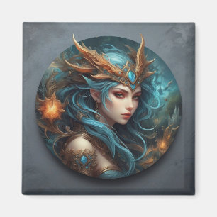 Fantasy Art Female Warrior Colorful Vibrant Magnet