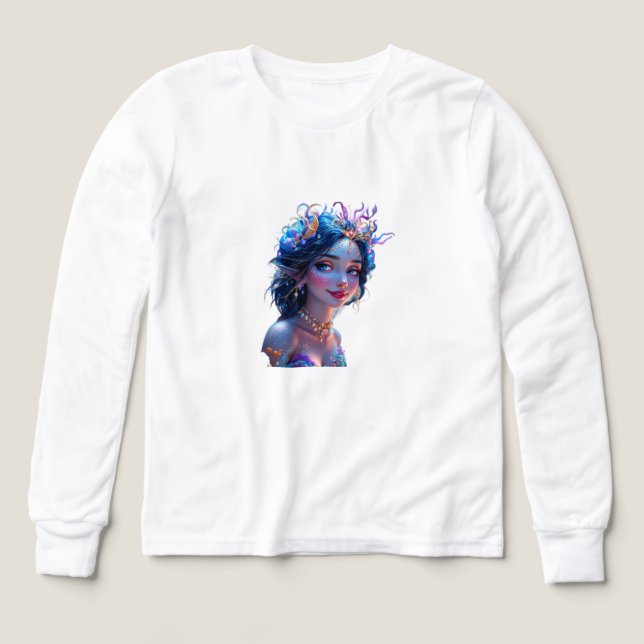 Fantasy Art Girl Sweatshirt T Shirt (Design framsida)