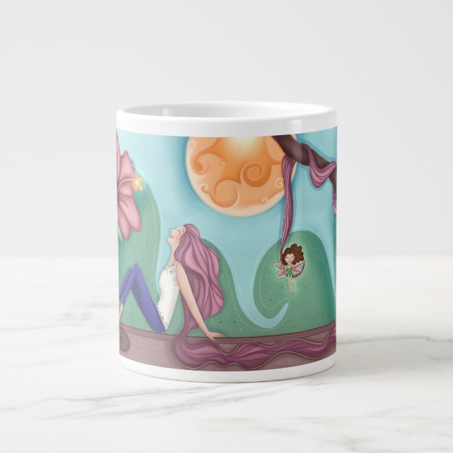 Fantasy Art Mugg - Hand plockade Illustration Gift Jumbo Mugg (Framsidan)
