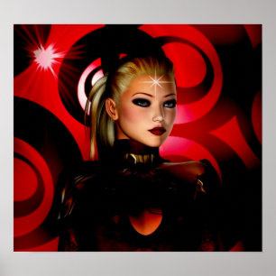 Fantasy Art Poster Red Venus Close up