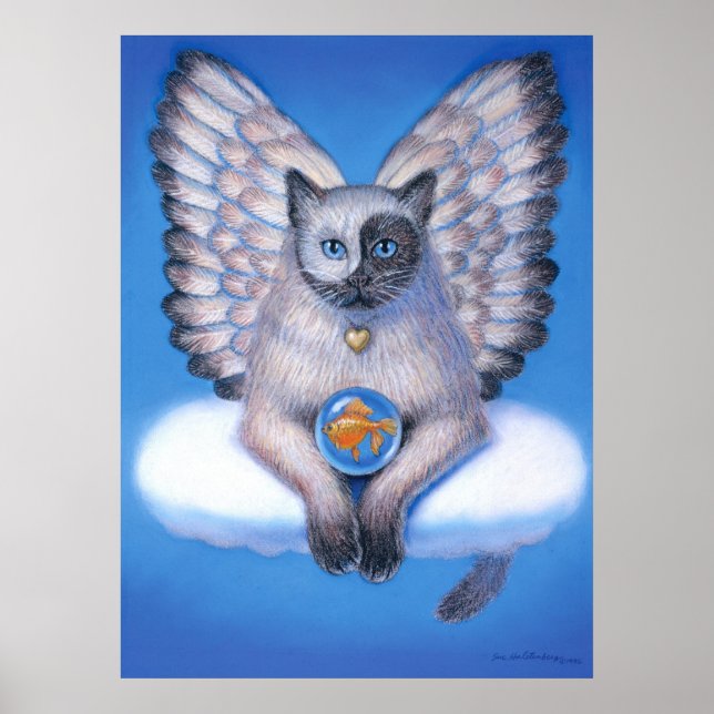 Fantasy Art Poster Yin Yang Cat Zen Buddha Angel (Framsidan)