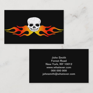 Fantasy Art Skull och Flamor Visitkort