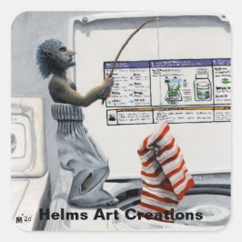 Fantasy Art Stickers Fyrkantigt Klistermärke