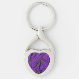 Fantasy Art Twisted Heart Keychain Silverfärgad Nyckelring