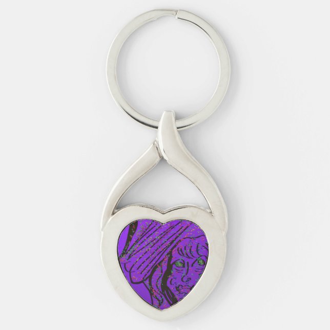 Fantasy Art Twisted Heart Keychain Twisted Heart Silverfärgad Nyckelring (Framsidan)