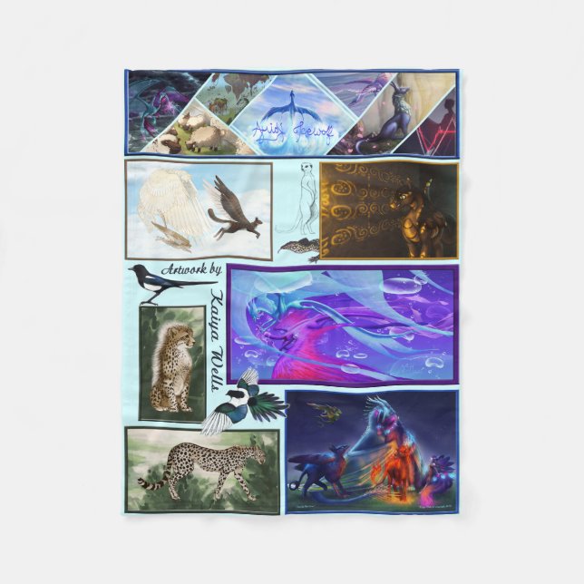 Fantasy Artwork av Kaiya Wells Fleece Blanket (Framsidan)