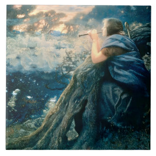 "Fantasy at Twilight" av Edward Robert Hughes Kakelplatta