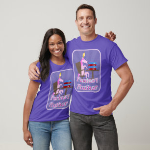 Fantasy Author Unicorn Tecknad Bok Slogan T Shirt