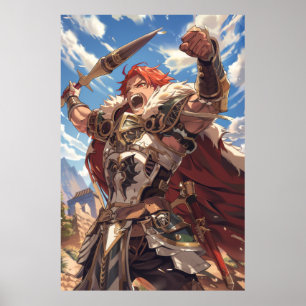 Fantasy Äventyr 2D Anime Art Stil Poster