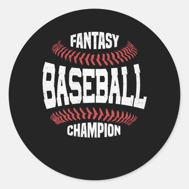 Fantasy Baseball Champion Runt Klistermärke (Framsida)