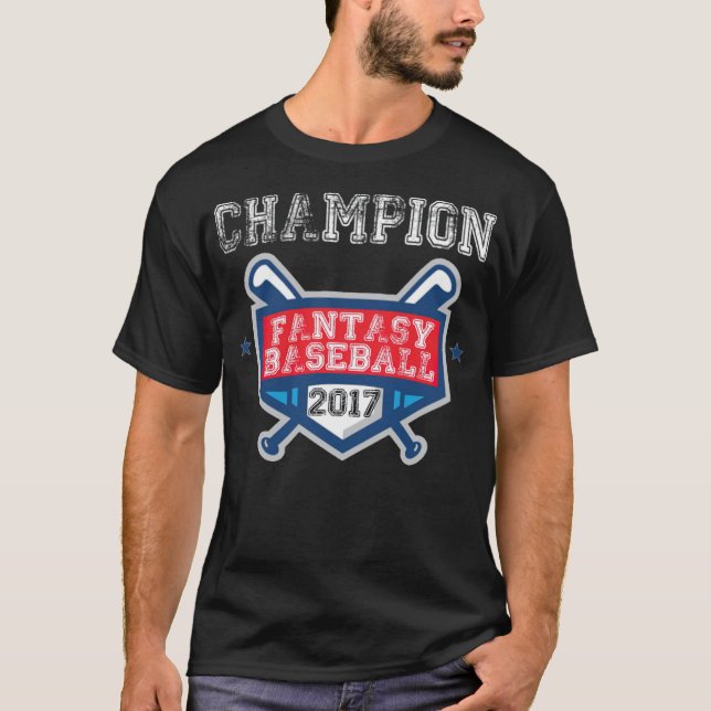 Fantasy Baseball Design Champion team baseball hea T Shirt (Framsida)
