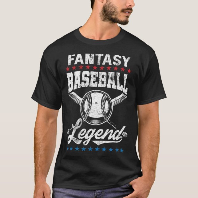 Fantasy Baseball Legend Champion baseball apparel  T Shirt (Framsida)