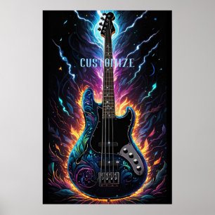 Fantasy Bass Electric Bass Guitar Poster