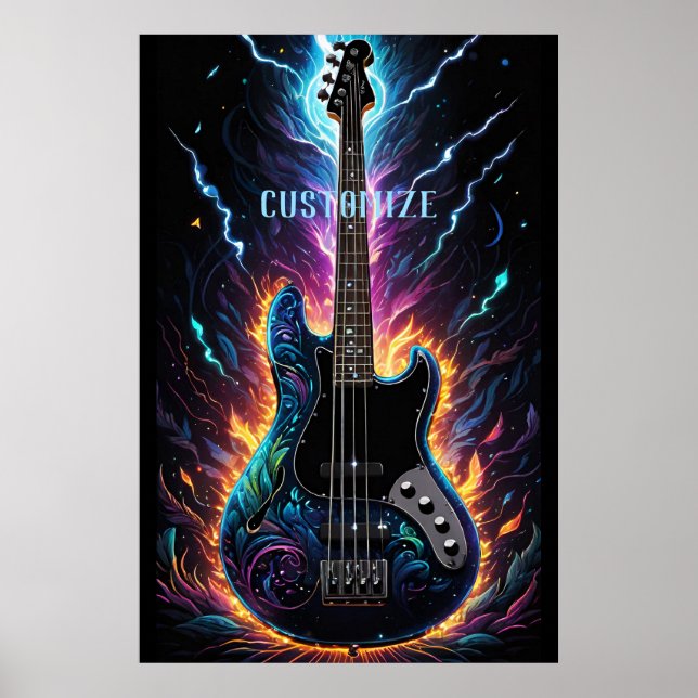 Fantasy Bass Electric Bass Guitar Poster (Framsidan)