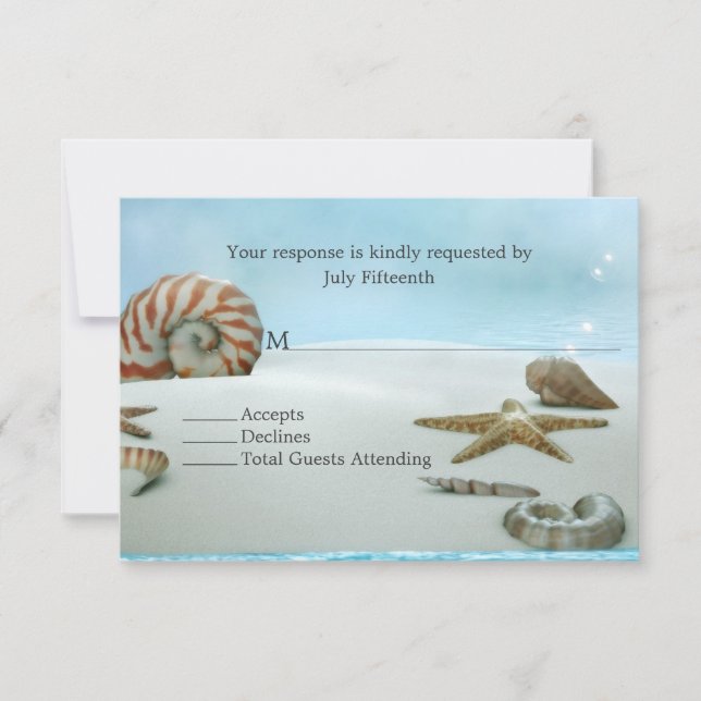 Fantasy Beach med Snäcka Bröllop OSA Card (Framsida)