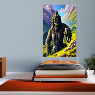 Fantasy-beast i skogen AI Art Poster
