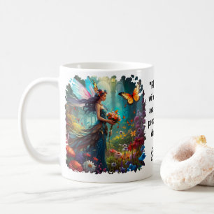 Fantasy BeSnyval Butterfly Fairy Garden Quote Kaffemugg