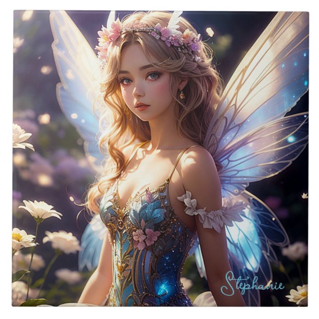 Fantasy BeSnyval Flower Fairy Kakelplatta (Framsidan)