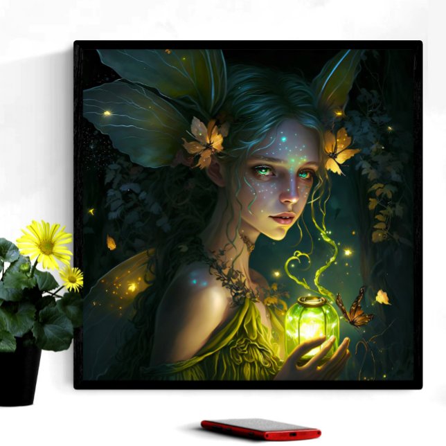 Fantasy BeSnyval Grönt Forest Fairy 1 Poster (Skapare uppladdad)