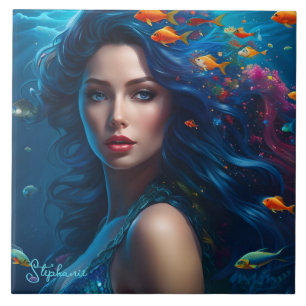 Fantasy Bevackra Blue Sjöjungfru Kakelplatta