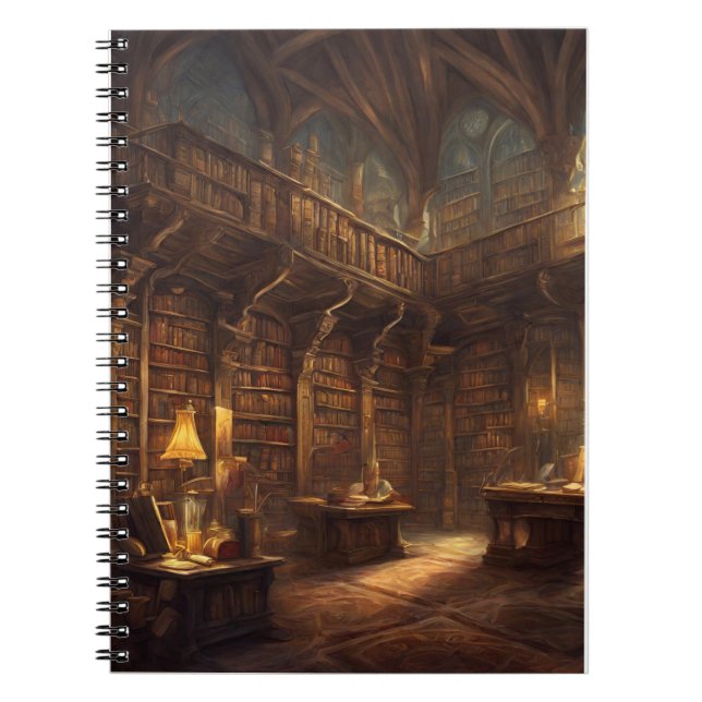 Fantasy Bibliotek Anteckningsbok (Framsidan)