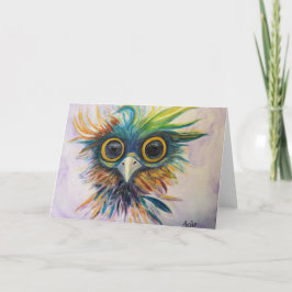 Fantasy Bird Whimsiic Foled Greeting Card Kort