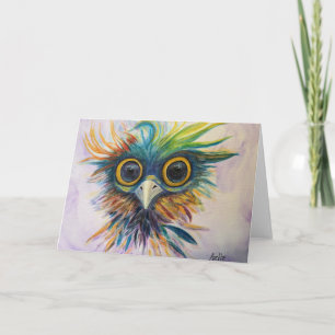 Fantasy Bird Whimsiic Foled Greeting Card Kort