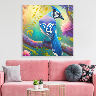 Fantasy Birds Blue Jay Canvastryck