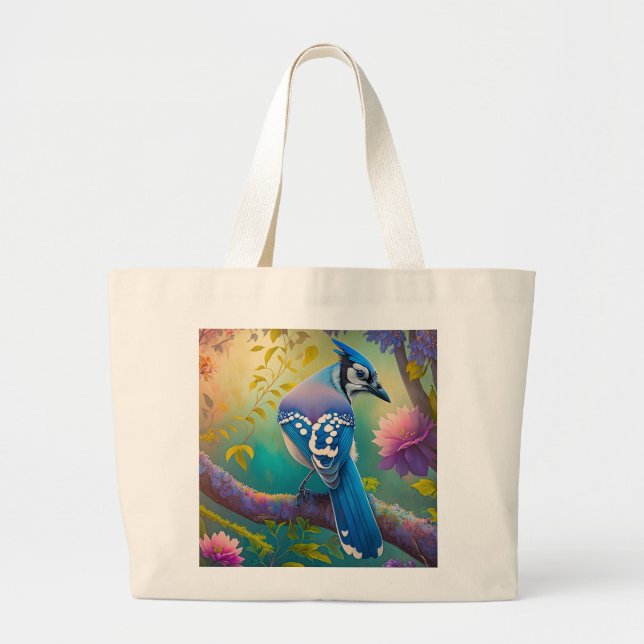 Fantasy Birds Blue Jay Jumbo Tygkasse (Framsidan)