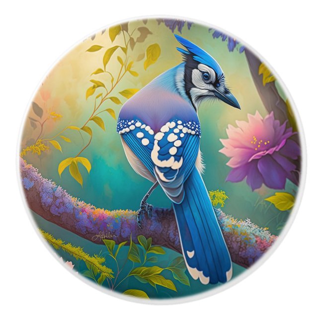 Fantasy Birds Blue Jay Knopp (Framsidan)