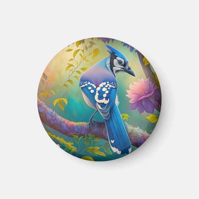 Fantasy Birds Blue Jay Magnet (Framsidan)