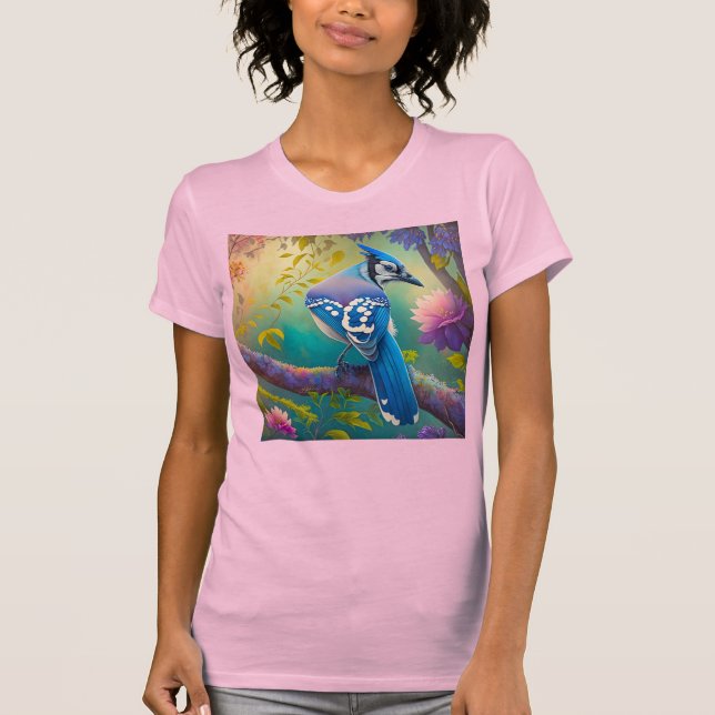 Fantasy Birds Blue Jay T Shirt (Framsida)