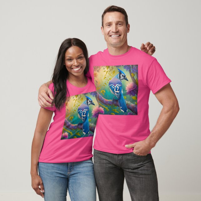 Fantasy Birds Blue Jay T Shirt (Unisex)
