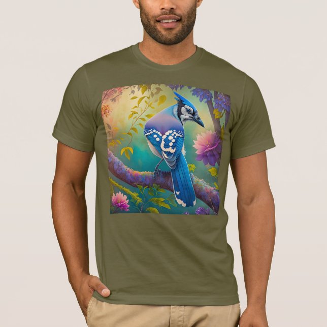 Fantasy Birds Blue Jay T Shirt (Framsida)