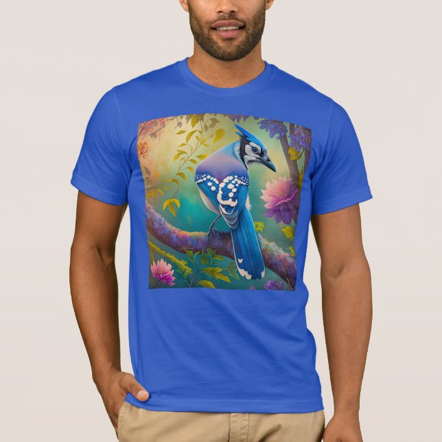 Fantasy Birds Blue Jay T Shirt (Framsida)