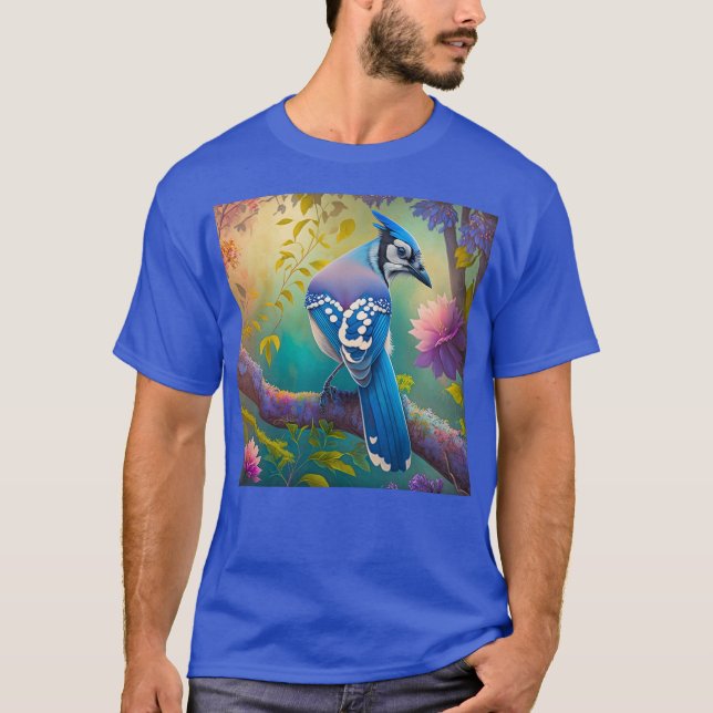 Fantasy Birds Blue Jay T Shirt (Framsida)