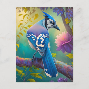 Fantasy Birds Blue Jay Vykort